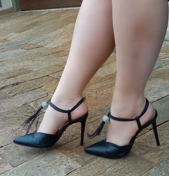 Scarpin Napa/Esfera/Penas/Salto 11cm