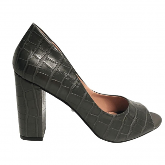 Scarpin Peep Toe Napa/ e ou Croco salto 9cm
