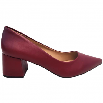 Scarpin Napa/Salto Quadrado 5cm