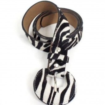 Cinto Animal Print Zebra Couro Legitimo/Largura 3,8cm