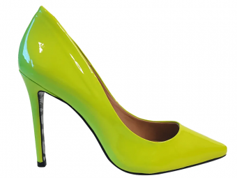 Scarpin Verniz/Sola Zebra/Salto 11cm Tamanho 33 Cor Fresh