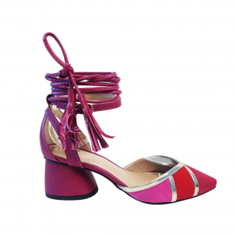 Scarpin Suede/Patchwork/Salto 5cm