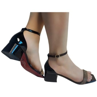 Sandália Verniz/Amarração 2em1/Salto 4cm