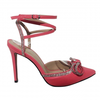 Scarpin Napa/Laço/Strass /Salto 11cm